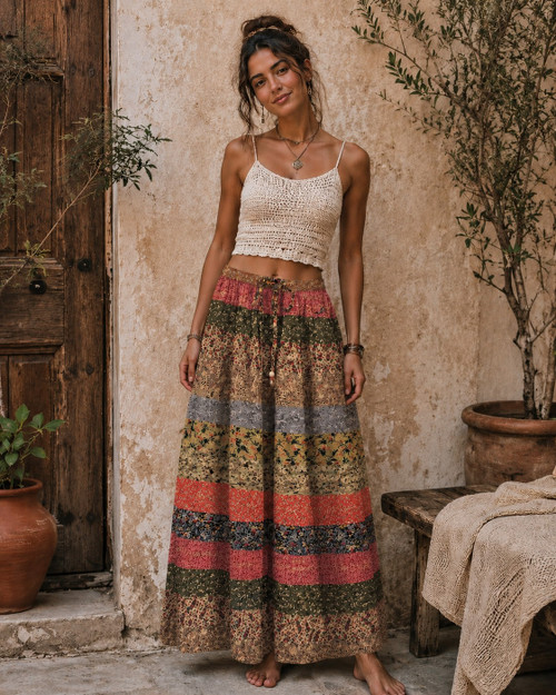 FREE SHIP!  Patchwork Prairie Skirt-One Size-One Size EXACT PATTERN