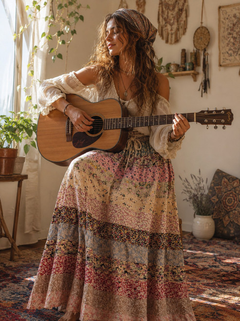 FREE SHIP! Patchwork Prairie Skirt-One Size EXACT PATTERN