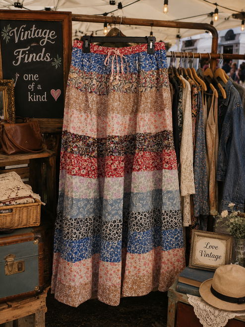 FREE SHIP! Patchwork Prairie Skirt-One Size EXACT PATTERN