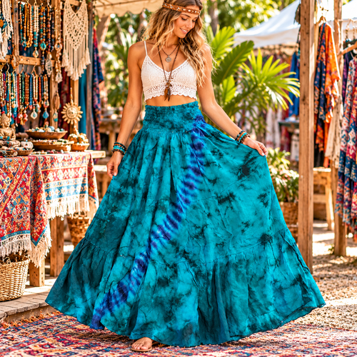 FREE SHIP! Rayon Celestial Dream Tie Dye Skirt-S/M