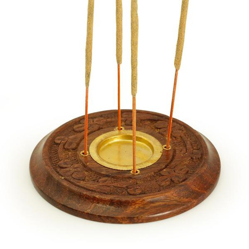 Wooden Flower Incense Burner-4 inches