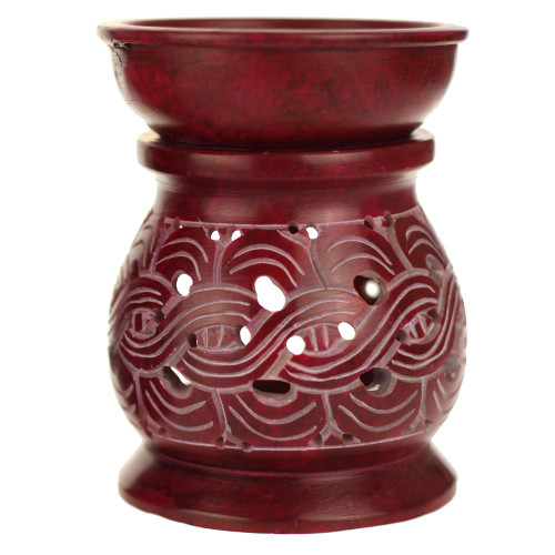 Red Soapstone Carved Oil Diffuser-4 inches