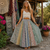 Rayon Long Patchwork Smocked Waist Skirt