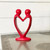 Handcrafted Soapstone Lover's Heart Sculpture-Red or White