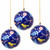 Hand Painted Birds and Flowers Ornaments-Set of 3