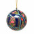 Hand Painted Coral & Blue Floral Ornaments-Set of 3