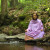 Mantra Om Meditation Prayer Shawl-Purple Large