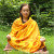 Mantra Om Meditation Prayer Shawl-Yellow Large