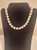 Pre-Loved Chunky Faux Pearl Necklace w/ Rhinestone Caps