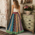Cotton Long Patchwork Skirt-X-Large-EXACT PATTERN