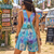FREE SHIP! Tie Dye Short Overalls w/ Embroidery-Large  