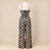 FREE SHIP! Silk Smocked Geometric Jumpsuit-Size Medium