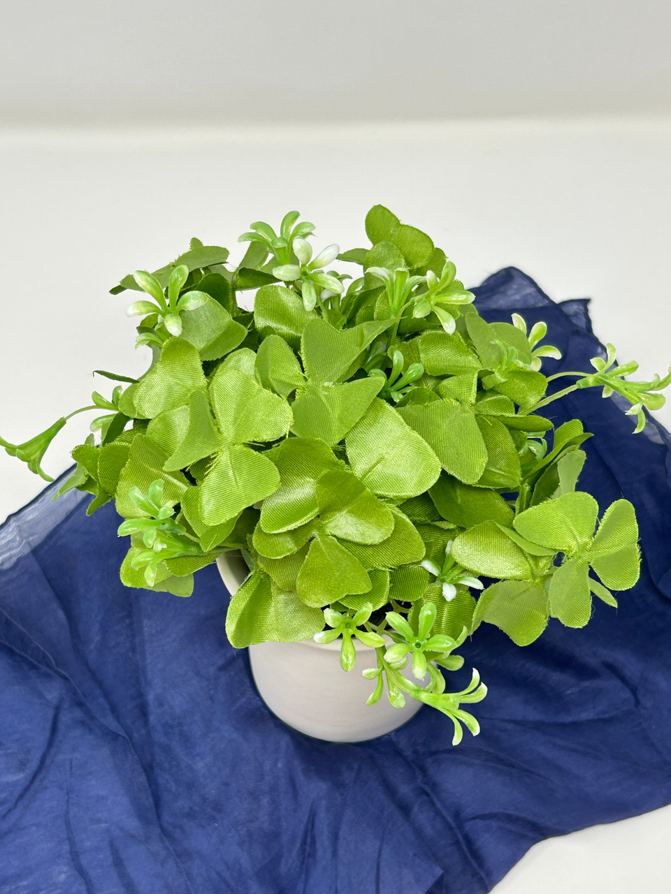 7" Mini Artificial SHAMROCK CLOVER faux Silk plant potted in simple Cream  Ceramic Pot, handmade original artificial planter by Lower Forty Farm, home  office decor - Lower Forty Farm