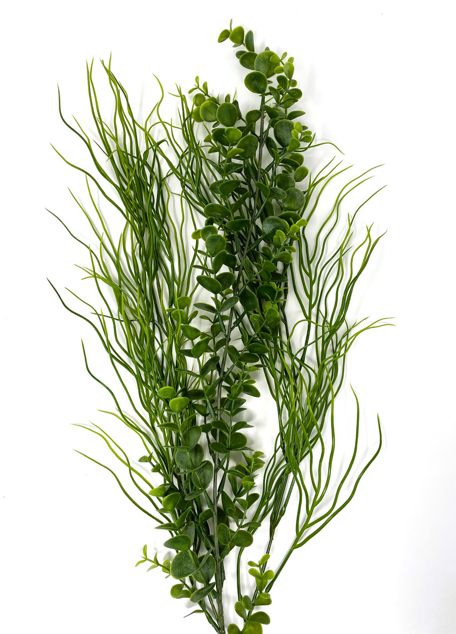 19" Medium MIXED Curly Sea Grass Willow & Bacopa Plastic Plant 838, Stone  base, Realistic Artificial Aquarium plastic plant, Lower Forty Farm unique  combination artificial aquarium plant arrangement - Lower Forty Farm