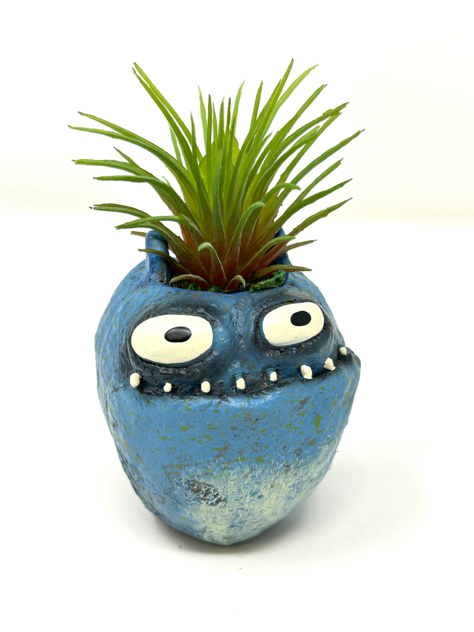 4 in. Potted Blue Monster MURPHY Blob House Mini pot WITH faux