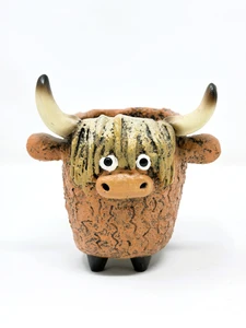 4" Dougal the HIGHLAND COW Blobhouse planter Pot Only, unique gift, home office decor
