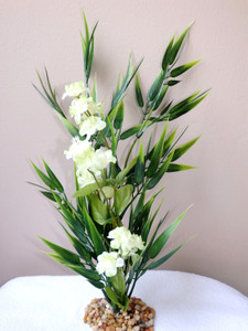 12" MIXED Regular-Leaf plastic BAMBOO PLANTS & silk FLOWER, Stone base, Goldfish & Betta-safe plant, Lower Forty Farm artificial aquarium plant #804 12" MIXED Regular-Leaf plastic BAMBOO PLANTS & silk FLOWER, Stone base, Goldfish & Betta-safe plant, Lower Forty Farm artificial aquarium plant #804