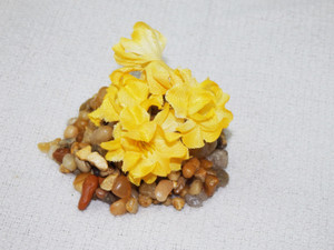 1" tall MINI Golden Yellow silk FLOWER Betta plant, Stone Base 1" tall MINI Golden Yellow silk FLOWER Betta plant, Stone Base