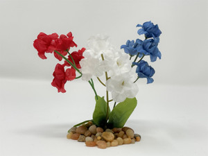 4" Red, White & Blue MIX Soft Silk Baby's Breath Small FLOWER plant, Stone base, Goldfish & Betta-safe plant, Lower Forty Farm artificial aquarium plant 4" Red, White & Blue MIX Soft Silk Baby's Breath Small FLOWER plant, Stone base, Goldfish & Betta-safe plant, Lower Forty Farm artificial aquarium plant