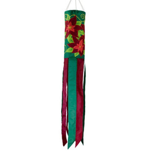 40"L Large Christmas POINSETTIA WINDSOCK garden décor, In the Breeze ITB-5027 40"L Large Christmas POINSETTIA WINDSOCK garden décor, In the Breeze ITB-5027