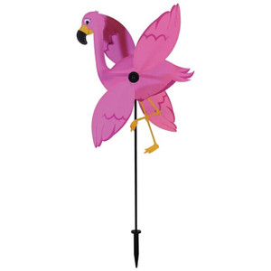 14"w BABY FLAMINGO WhirliGig Ground Wind SPINNER garden décor, ITB-2558