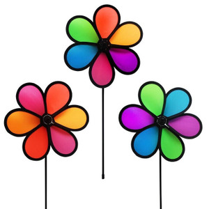 3 pack - Asst 10" NEON FLOWERS Ground Stake Flower Wind Spinner Set garden décor, ITB-2735 3 pack - Asst 10" NEON FLOWERS Ground Stake Flower Wind Spinner Set garden décor, ITB-2735
