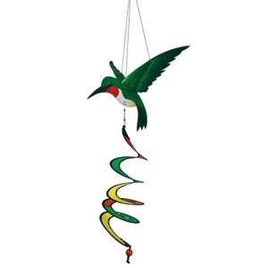 30”L Green-winged HUMMINGBIRD hanging WIND TWISTER garden décor ITB-4287 30”L Green-winged HUMMINGBIRD hanging WIND TWISTER garden décor ITB-4287