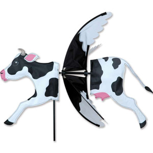 28 x 15" Black & White COW Ground SPINNER garden décor – Premier Kites 25017