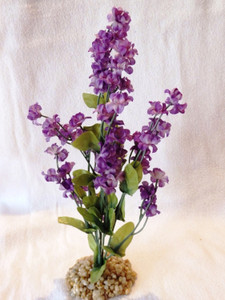 11 in. Violet PURPLE Soft Silk Baby's Breath FLOWER silk plant, Stone base, Goldfish & Betta-safe plant, Lower Forty Farm artificial aquarium plant 11 in. Violet PURPLE Soft Silk Baby's Breath FLOWER silk plant, Stone base, Goldfish & Betta-safe plant, Lower Forty Farm artificial aquarium plant