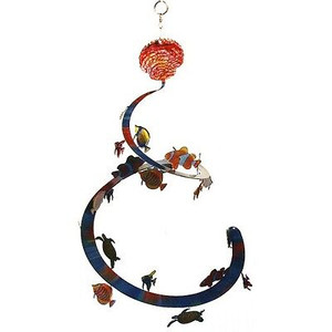 EySpi Hanging Metal Spiral Mobile Art Decor TROPICAL FISH- LARGE (11.75x16.75) EySpi Hanging Metal Spiral Mobile Art Decor TROPICAL FISH- LARGE (11.75x16.75)