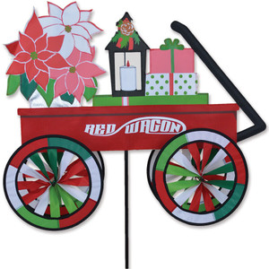 28.5"L CHRISTMAS RED WAGON Ground Stake Wind Wheel Spinner, Premier Kites 26904 28.5"L CHRISTMAS RED WAGON Ground Stake Wind Wheel Spinner, Premier Kites 26904