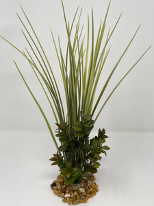 13" Olive Spike Weed & Brown Boxwood Mix aquarium plant STONE Base 818D 13" Olive Spike Weed & Brown Boxwood Mix aquarium plant STONE Base 818D