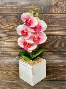 15" Pink Orchid silk flower potted 15" Pink Orchid silk flower potted