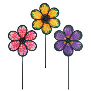 3 pack Asst 10" REALISTIC Printed FLOWERS Ground Stake Flower Wind Spinner Set garden décor, ITB-2625 3 pack Asst 10" REALISTIC Printed FLOWERS Ground Stake Flower Wind Spinner Set garden décor, ITB-2625