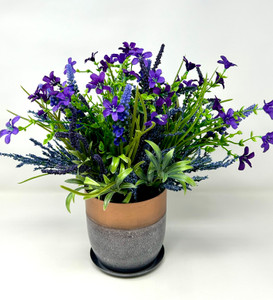 12-13" Artificial Silk Large LAVENDER BOUQUET potted in 5 inch Metal Planter, handmade original by filled artificial planter by Lower Forty Farm, OOAK unique gift, home office decor 12-13" Artificial Silk Large LAVENDER BOUQUET potted in 5 inch Metal Planter, handmade original by filled artificial planter by Lower Forty Farm, OOAK unique gift, home office decor