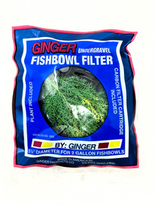 GINGER 5.25" Round Under-gravel Filter for 2 Gallon fishbowl, small aquarium