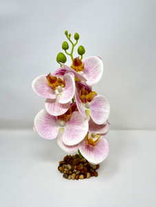 9" Pale pink Orchid artificial aquarium plant