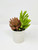 6" Artificial mixed Pink & Green Succulent Garden #25, White Ceramic Pot Planter, handmade original filled artificial planter by Lower Forty Farm, home office decor