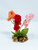 4" Small Pink, Red, & Orange MIX (Sushi color) Soft Silk FLOWER Betta & Goldfish-safe plant, stone base, Lower Forty Farm artificial aquarium plant