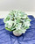 6.5" Artificial BLUE-GREEN HYDRANGEA faux Silk flower potted in smooth matte Cream Cylinder Ceramic Pot, handmade original by Lower Forty Farm, home office decor