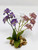 4 in. Small Lavender, White & Purple MIX  Soft Silk FLOWER Goldfish & Betta-safe plant, stone base, Lower Forty Farm artificial aquarium plant
