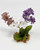 4 in. Small Lavender, White & Purple MIX  Soft Silk FLOWER Goldfish & Betta-safe plant, stone base, Lower Forty Farm artificial aquarium plant