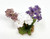 4 in. Small Lavender, White & Purple MIX  Soft Silk FLOWER Goldfish & Betta-safe plant, stone base, Lower Forty Farm artificial aquarium plant