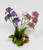 4 in. Small Lavender, White & Purple MIX  Soft Silk FLOWER Goldfish & Betta-safe plant, stone base, Lower Forty Farm artificial aquarium plant