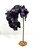 Large 15" BLACK & PURPLE Phalaenopsis ORCHID Soft Silk flower aquarium plant, Stone base, Betta-safe plant, Lower Forty Farm