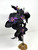 Large 15" BLACK & PURPLE Phalaenopsis ORCHID Soft Silk flower aquarium plant, Stone base, Betta-safe plant, Lower Forty Farm