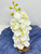 10" SM White 10-blossom PHALAENOPSIS ORCHID Soft Silk Aquarium flower plant, Stone base, Betta-safe plant, Lower Forty Farm realistic artificial