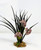 11" BLACK Vanilla SWORD Grass & LAVENDER flower Combo 837A, Stone base, Realistic Artificial Aquarium Soft Silk & plastic plant, Lower Forty Farm unique Halloween combination arrangement