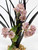 11" BLACK Vanilla SWORD Grass & LAVENDER flower Combo 837A, Stone base, Realistic Artificial Aquarium Soft Silk & plastic plant, Lower Forty Farm unique Halloween combination arrangement
