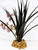 11" BLACK Vanilla SWORD Grass & LAVENDER flower Combo 837A, Stone base, Realistic Artificial Aquarium Soft Silk & plastic plant, Lower Forty Farm unique Halloween combination arrangement
